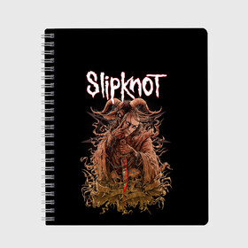 Тетрадь с принтом SLIPKNOT в городе Новоалтайск, 100% бумага | 48 листов, плотность листов — 60 г/м2, плотность картонной обложки — 250 г/м2. Листы скреплены сбоку удобной пружинной спиралью. Уголки страниц и обложки скругленные. Цвет линий — светло-серый
 | art | band | corey | grunge | iowa | metal | music | punk | rock | slipknot | taylor | usa | группа | джои | кори | металл | мик | музыка | панк | петля | рок | сид | слипнот | тэйлор | шон