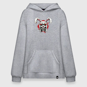 Худи SuperOversize хлопок с принтом Skull hare в городе Новоалтайск, 70% хлопок, 30% полиэстер, мягкий начес внутри | карман-кенгуру, эластичная резинка на манжетах и по нижней кромке, двухслойный капюшон
 | art | body | bones | dead | drawing | face | graffiti | head | roses | skeleton | skul | skull | ад | арт | голова | граффити | зло | кости | лицо | металл | нарисованный | розы | рок | скелет | скул | скулл | три черепа | тьма