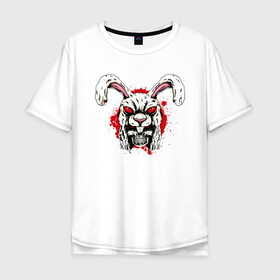 Мужская футболка хлопок Oversize с принтом Skull hare в городе Новоалтайск, 100% хлопок | свободный крой, круглый ворот, “спинка” длиннее передней части | art | body | bones | dead | drawing | face | graffiti | head | roses | skeleton | skul | skull | ад | арт | голова | граффити | зло | кости | лицо | металл | нарисованный | розы | рок | скелет | скул | скулл | три черепа | тьма