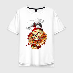 Мужская футболка хлопок Oversize с принтом Skull cook в городе Новоалтайск, 100% хлопок | свободный крой, круглый ворот, “спинка” длиннее передней части | art | body | bones | dead | drawing | face | graffiti | head | roses | skeleton | skul | skull | ад | арт | голова | граффити | зло | кости | лицо | металл | нарисованный | розы | рок | скелет | скул | скулл | три черепа | тьма