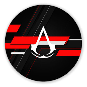 Коврик для мышки круглый с принтом Assassin’s Creed в городе Новоалтайск, резина и полиэстер | круглая форма, изображение наносится на всю лицевую часть | Тематика изображения на принте: black flag | brotherhood | chronicles | creed | game | origins | revelations | rogue | syndicate | unity | альтаир | ассасин | игры | кинжал | пираты