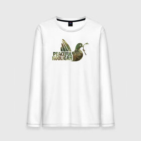 Мужской лонгслив хлопок с принтом Peaceful Hooligan в городе Новоалтайск, 100% хлопок |  | casual | derby | hooligan | tifo | ultras | модник | околофутбола