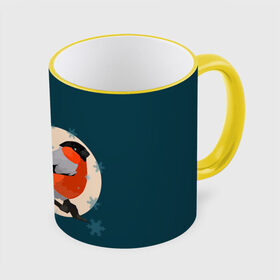 Кружка с принтом Снегирь в городе Новоалтайск, керамика | ёмкость 330 мл | графика | животное | персонаж | природа | птица | птичий мир | рисунок | снегирь