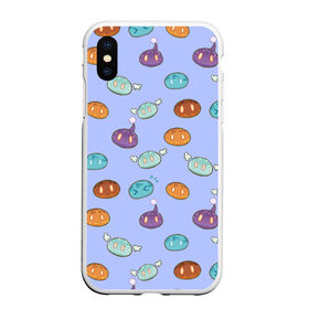 Чехол для iPhone XS Max матовый с принтом Слаймы в городе Новоалтайск, Силикон | Область печати: задняя сторона чехла, без боковых панелей | genshin | genshin impact | slime | геншин | геншин импакт | паттерн | слаймы