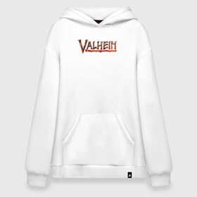 Худи SuperOversize хлопок с принтом Valheim logo в городе Новоалтайск, 70% хлопок, 30% полиэстер, мягкий начес внутри | карман-кенгуру, эластичная резинка на манжетах и по нижней кромке, двухслойный капюшон
 | asgard | axe | games | gods | logo | loki | odin | spear | steam | thor | valheim | vikings | war | асгард | боги | вальхейм | викинги | война | игры | копье | лого | локи | один | стим | топор | тор