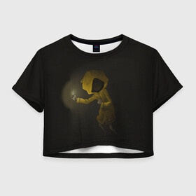 Женская футболка Crop-top 3D с принтом Little Nightmares В Темноте в городе Новоалтайск, 100% полиэстер | круглая горловина, длина футболки до линии талии, рукава с отворотами | games | little nightmares | доктор | игра | игрок | литл найтмерс | моно | охотник | повар | призрак | руки | сказка | страшилка | страшный сон | темнота | хорор | хоррор | шестая