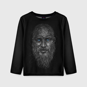 Детский лонгслив 3D с принтом Ragnar Lodbrok в городе Новоалтайск, 100% полиэстер | длинные рукава, круглый вырез горловины, полуприлегающий силуэт
 | god | odinn | ragnar | rognar | viking | vikings | бог | боец | вальхалла | варяги | викинг | викинги | воин | кельтское | лагерта | лотброк | один | рагнар | рагнар лодброк | русь | сериалы | скандинавы | славяне | язычник
