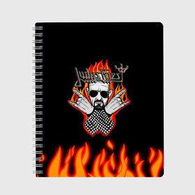 Тетрадь с принтом Judas priest в городе Новоалтайск, 100% бумага | 48 листов, плотность листов — 60 г/м2, плотность картонной обложки — 250 г/м2. Листы скреплены сбоку удобной пружинной спиралью. Уголки страниц и обложки скругленные. Цвет линий — светло-серый
 | judas priest | metal | metallica | rock | блек метал | британский | джудас прист | логотипы рок групп | металл | металлика | музыка | рок группы | рокерские | тяжелая музыка | тяжелый металл | тяжелый рок | хеви металл