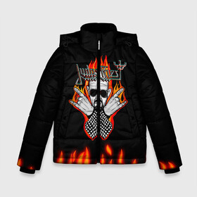 Зимняя куртка для мальчиков 3D с принтом Judas priest в городе Новоалтайск, ткань верха — 100% полиэстер; подклад — 100% полиэстер, утеплитель — 100% полиэстер | длина ниже бедра, удлиненная спинка, воротник стойка и отстегивающийся капюшон. Есть боковые карманы с листочкой на кнопках, утяжки по низу изделия и внутренний карман на молнии. 

Предусмотрены светоотражающий принт на спинке, радужный светоотражающий элемент на пуллере молнии и на резинке для утяжки | judas priest | metal | metallica | rock | блек метал | британский | джудас прист | логотипы рок групп | металл | металлика | музыка | рок группы | рокерские | тяжелая музыка | тяжелый металл | тяжелый рок | хеви металл