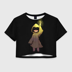Женская футболка Crop-top 3D с принтом Little Nightmares Шестая в городе Новоалтайск, 100% полиэстер | круглая горловина, длина футболки до линии талии, рукава с отворотами | games | little nightmares | длиннорукий | доктор | игра | игрок | литл найтмерс | моно | охотник | повар | призрак | руки | сказка | сторож | страшилка | страшный сон | хорор | хоррор | шестая