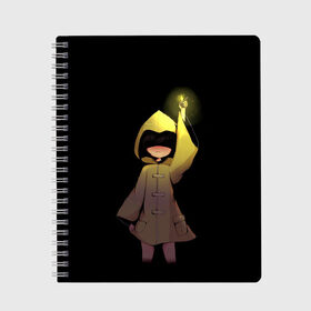Тетрадь с принтом Little Nightmares Шестая в городе Новоалтайск, 100% бумага | 48 листов, плотность листов — 60 г/м2, плотность картонной обложки — 250 г/м2. Листы скреплены сбоку удобной пружинной спиралью. Уголки страниц и обложки скругленные. Цвет линий — светло-серый
 | Тематика изображения на принте: games | little nightmares | длиннорукий | доктор | игра | игрок | литл найтмерс | моно | охотник | повар | призрак | руки | сказка | сторож | страшилка | страшный сон | хорор | хоррор | шестая