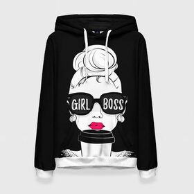 Женская толстовка 3D с принтом Girl Boss в городе Новоалтайск, 100% полиэстер  | двухслойный капюшон со шнурком для регулировки, мягкие манжеты на рукавах и по низу толстовки, спереди карман-кенгуру с мягким внутренним слоем. | 8 марта | лучшая в мире | мама | подарок | подарок женщине | подарок любимым | подарок на 8 марта | самая лучшая  в мире | семья