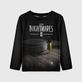 Детский лонгслив 3D с принтом Little Nightmares 2 Шестая в городе Новоалтайск, 100% полиэстер | длинные рукава, круглый вырез горловины, полуприлегающий силуэт
 | little nightmares | little nightmares 2 | игра | литл нигмарес | литл нигмарес 2 | литл нигхтмарес | литл нигхтмарес 2 | ужас | хоррор | шестая