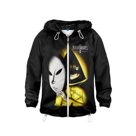 Детская ветровка 3D с принтом Little Nightmares 2 MASK в городе Новоалтайск, 100% полиэстер | подол и капюшон оформлены резинкой с фиксаторами, по бокам два кармана без застежек, один потайной карман на груди | Тематика изображения на принте: little nightmares | little nightmares 2 | mask | игра | литл нигмарес | литл нигмарес 2 | литл нигхтмарес | литл нигхтмарес 2 | маска | ужас | хоррор | шестая