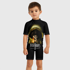 Детский купальный костюм 3D с принтом Little Nightmares 2 Тссс  в городе Новоалтайск, Полиэстер 85%, Спандекс 15% | застежка на молнии на спине | little nightmares | little nightmares 2 | игра | литл нигмарес | литл нигмарес 2 | литл нигхтмарес | литл нигхтмарес 2 | огонь | тссс | ужас | хоррор | шестая