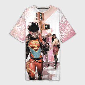 Платье-футболка 3D с принтом SUPERBOY meme в городе Новоалтайск,  |  | dc | dc comics | kon el | konnor kent | meme | metropolys | superboy | superhero | superman | диси | комиксы. комиксы диси | кон эл | коннор кент | мем | метрополис | супербой | супергерой | супермен