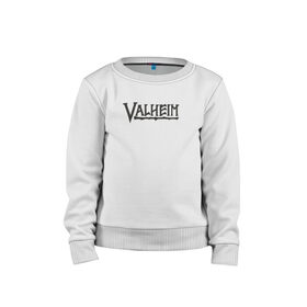 Детский свитшот хлопок с принтом Valheim logo в городе Новоалтайск, 100% хлопок | круглый вырез горловины, эластичные манжеты, пояс и воротник | valheim | valheim логотип | вальхейм | выживание | игра | игры