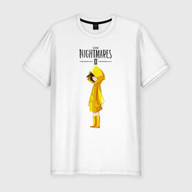 Мужская футболка хлопок Slim с принтом Little Nightmares 2 в городе Новоалтайск, 92% хлопок, 8% лайкра | приталенный силуэт, круглый вырез ворота, длина до линии бедра, короткий рукав | little nightmares | игра | страшилка | страшная игра | ужас | хоррор
