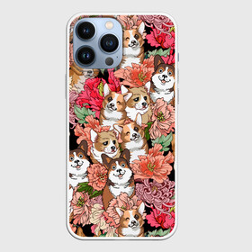 Чехол для iPhone 13 Pro Max с принтом Корги  Цветы в городе Новоалтайск,  |  | Тематика изображения на принте: глаза | животное | корги | королевский | красавчик | лапы | любовь | няшка | ошейник | пес | роза | розы | сердце | собака | собаки | счастье | уши | цветочки | цветы