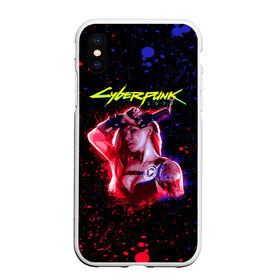 Чехол для iPhone XS Max матовый с принтом Cyberpunk 2077 девушка в городе Новоалтайск, Силикон | Область печати: задняя сторона чехла, без боковых панелей | Тематика изображения на принте: cyberpunk 2077 | hacker | maelstrom | militech | quadra | samurai | sci fi | technology | trauma team | v | будущее | игра | иероглифы | киану ривз | кибер | киберпанк | киборг | киборги | корпорация | лого | милитек | панк | роботы | самурай | т