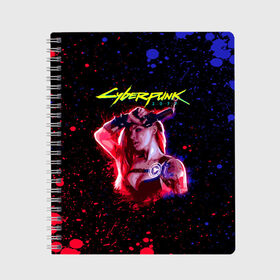 Тетрадь с принтом Cyberpunk 2077 девушка в городе Новоалтайск, 100% бумага | 48 листов, плотность листов — 60 г/м2, плотность картонной обложки — 250 г/м2. Листы скреплены сбоку удобной пружинной спиралью. Уголки страниц и обложки скругленные. Цвет линий — светло-серый
 | Тематика изображения на принте: cyberpunk 2077 | hacker | maelstrom | militech | quadra | samurai | sci fi | technology | trauma team | v | будущее | игра | иероглифы | киану ривз | кибер | киберпанк | киборг | киборги | корпорация | лого | милитек | панк | роботы | самурай | т