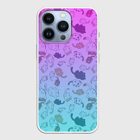 Чехол для iPhone 13 Pro с принтом Котики в полете в городе Новоалтайск,  |  | Тематика изображения на принте: градиент | домашнее животное | котики | котики в полете | коты