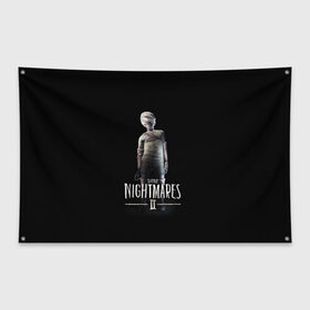 Флаг-баннер с принтом Little Nightmares 2 в городе Новоалтайск, 100% полиэстер | размер 67 х 109 см, плотность ткани — 95 г/м2; по краям флага есть четыре люверса для крепления | little nightmares | little nightmares 2 | игра | литл нигмарес | литл нигмарес 2 | литл нигхтмарес | литл нигхтмарес 2 | ужас | хоррор