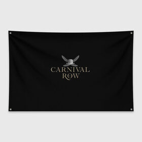Флаг-баннер с принтом Карнивал Роу - Carnival Row в городе Новоалтайск, 100% полиэстер | размер 67 х 109 см, плотность ткани — 95 г/м2; по краям флага есть четыре люверса для крепления | carnival row | волшебный | исторический | карнивал роу | крылья | лого | логотип | подарок | сериал | сказка | фея | черный | шляпа