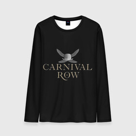 Мужской лонгслив 3D с принтом Карнивал Роу - Carnival Row в городе Новоалтайск, 100% полиэстер | длинные рукава, круглый вырез горловины, полуприлегающий силуэт | carnival row | волшебный | исторический | карнивал роу | крылья | лого | логотип | подарок | сериал | сказка | фея | черный | шляпа