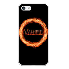 Чехол для iPhone 5/5S матовый с принтом Valheim - огненный круг в городе Новоалтайск, Силикон | Область печати: задняя сторона чехла, без боковых панелей | Тематика изображения на принте: valheim | вальхейм | викинги | игра | компьютерный | круг | логотип | минимализм | огненный | огонь | подарок | черный