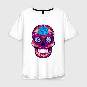 Мужская футболка хлопок Oversize с принтом Skull Art в городе Новоалтайск, 100% хлопок | свободный крой, круглый ворот, “спинка” длиннее передней части | art | body | bones | dead | drawing | face | graffiti | head | roses | skeleton | skul | skull | ад | арт | голова | граффити | зло | кости | лицо | металл | нарисованный | розы | рок | скелет | скул | скулл | три черепа | тьма