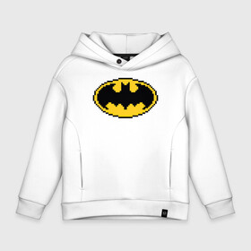 Детское худи Oversize хлопок с принтом Batman 8 bit в городе Новоалтайск, френч-терри — 70% хлопок, 30% полиэстер. Мягкий теплый начес внутри —100% хлопок | боковые карманы, эластичные манжеты и нижняя кромка, капюшон на магнитной кнопке | batman | justice league | vdzabma | бэтмен | лига справедливости