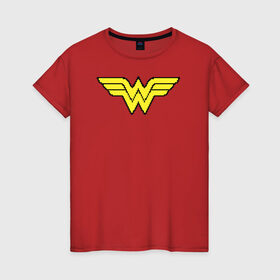 Женская футболка хлопок с принтом Wonder Woman 8 bit в городе Новоалтайск, 100% хлопок | прямой крой, круглый вырез горловины, длина до линии бедер, слегка спущенное плечо | justice league | vdzabma | wonder woman | лига справедливости | чудо женщина