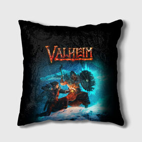 Подушка 3D с принтом Valheim в городе Новоалтайск, наволочка – 100% полиэстер, наполнитель – холлофайбер (легкий наполнитель, не вызывает аллергию). | состоит из подушки и наволочки. Наволочка на молнии, легко снимается для стирки | valheim | viking | валхейм | викинги | игры