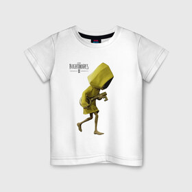 Детская футболка хлопок с принтом Little Nightmares 2 в городе Новоалтайск, 100% хлопок | круглый вырез горловины, полуприлегающий силуэт, длина до линии бедер | little nightmares | игра | страшилка | страшная игра | ужас | хоррор