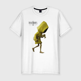 Мужская футболка хлопок Slim с принтом Little Nightmares 2 в городе Новоалтайск, 92% хлопок, 8% лайкра | приталенный силуэт, круглый вырез ворота, длина до линии бедра, короткий рукав | little nightmares | игра | страшилка | страшная игра | ужас | хоррор