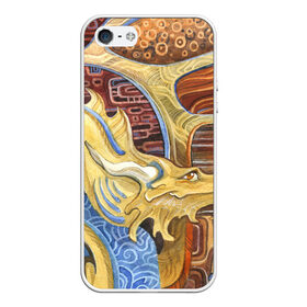 Чехол для iPhone 5/5S матовый с принтом узорчатый дракон в городе Новоалтайск, Силикон | Область печати: задняя сторона чехла, без боковых панелей | дракон | орнамент | узор