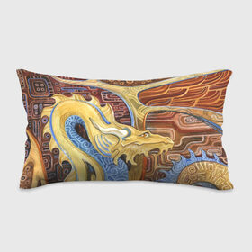 Подушка 3D антистресс с принтом узорчатый дракон в городе Новоалтайск, наволочка — 100% полиэстер, наполнитель — вспененный полистирол | состоит из подушки и наволочки на молнии | дракон | орнамент | узор
