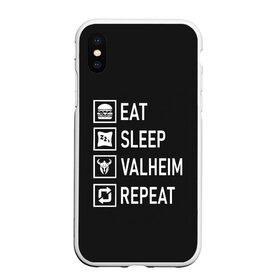 Чехол для iPhone XS Max матовый с принтом Eat Sleep Valheim Repeat в городе Новоалтайск, Силикон | Область печати: задняя сторона чехла, без боковых панелей | Тематика изображения на принте: elder | loki | odin | the | thor | valheim | биврёст | валхейм | вальхейм | викинги | все | дракар | древний | древо | ётун | йотун | локи | мира | один | отец | тор | фенир | хель | черный лес | эйктюр