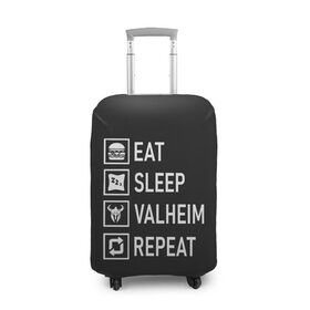 Чехол для чемодана 3D с принтом Eat Sleep Valheim Repeat в городе Новоалтайск, 86% полиэфир, 14% спандекс | двустороннее нанесение принта, прорези для ручек и колес | elder | loki | odin | the | thor | valheim | биврёст | валхейм | вальхейм | викинги | все | дракар | древний | древо | ётун | йотун | локи | мира | один | отец | тор | фенир | хель | черный лес | эйктюр