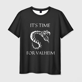 Мужская футболка 3D с принтом Its time for Valheim в городе Новоалтайск, 100% полиэфир | прямой крой, круглый вырез горловины, длина до линии бедер | elder | loki | odin | the | thor | valheim | биврёст | валхейм | вальхейм | викинги | всеотец | дракар | древний | древо | ётун | йотун | локи | мира | один | тор | фенир | хель | черный лес | эйктюр