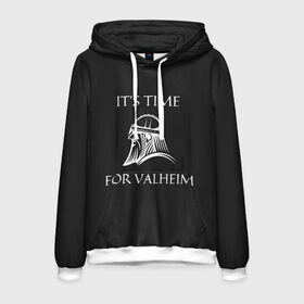 Мужская толстовка 3D с принтом Its time for Valheim в городе Новоалтайск, 100% полиэстер | двухслойный капюшон со шнурком для регулировки, мягкие манжеты на рукавах и по низу толстовки, спереди карман-кенгуру с мягким внутренним слоем. | elder | loki | odin | the | thor | valheim | биврёст | валхейм | вальхейм | викинги | всеотец | дракар | древний | древо | ётун | йотун | локи | мира | один | тор | фенир | хель | черный лес | эйктюр