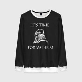 Женский свитшот 3D с принтом Its time for Valheim в городе Новоалтайск, 100% полиэстер с мягким внутренним слоем | круглый вырез горловины, мягкая резинка на манжетах и поясе, свободная посадка по фигуре | elder | loki | odin | the | thor | valheim | биврёст | валхейм | вальхейм | викинги | всеотец | дракар | древний | древо | ётун | йотун | локи | мира | один | тор | фенир | хель | черный лес | эйктюр