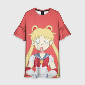 Детское платье 3D с принтом Sailor Moon Сейлор Мун в городе Новоалтайск, 100% полиэстер | прямой силуэт, чуть расширенный к низу. Круглая горловина, на рукавах — воланы | Тематика изображения на принте: anime | sailor moon | аниме | анимэ | венера | луна | лунная призма | марс | сейлор мун | серебрянное тысячелетие | серенити | сэйлор | усаги цукино | чиби мун | эндимион