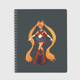 Тетрадь с принтом Sailor Moon Сейлор Мун в городе Новоалтайск, 100% бумага | 48 листов, плотность листов — 60 г/м2, плотность картонной обложки — 250 г/м2. Листы скреплены сбоку удобной пружинной спиралью. Уголки страниц и обложки скругленные. Цвет линий — светло-серый
 | Тематика изображения на принте: anime | sailor moon | аниме | анимэ | венера | луна | лунная призма | марс | сейлор мун | серебрянное тысячелетие | серенити | сэйлор | усаги цукино | чиби мун | эндимион