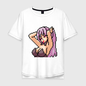 Мужская футболка хлопок Oversize с принтом Pixel art anime в городе Новоалтайск, 100% хлопок | свободный крой, круглый ворот, “спинка” длиннее передней части | anime | art | girl | manga | pixel | аниме | арт | девушка | манга | пиксель