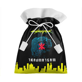 Подарочный 3D мешок с принтом TRAUMA TEAM Cyberpunk 2077 в городе Новоалтайск, 100% полиэстер | Размер: 29*39 см | cyberpunk 2077 | hacker | maelstrom | militech | quadra | samurai | sci fi | technology | trauma team | v | будущее | игра | иероглифы | киану ривз | кибер | киберпанк | киборг | киборги | корпорация | лого | милитек | панк | роботы | самурай | т
