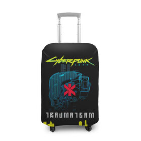 Чехол для чемодана 3D с принтом TRAUMA TEAM Cyberpunk 2077 в городе Новоалтайск, 86% полиэфир, 14% спандекс | двустороннее нанесение принта, прорези для ручек и колес | cyberpunk 2077 | hacker | maelstrom | militech | quadra | samurai | sci fi | technology | trauma team | v | будущее | игра | иероглифы | киану ривз | кибер | киберпанк | киборг | киборги | корпорация | лого | милитек | панк | роботы | самурай | т