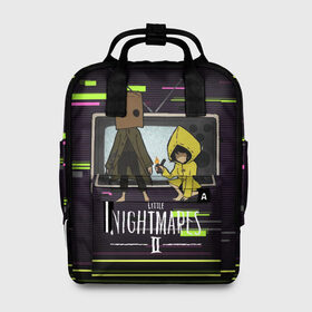 Женский рюкзак 3D с принтом Little Nightmares 2 в городе Новоалтайск, 100% полиэстер | лямки с регулируемой длиной, сверху ручки, чтобы рюкзак нести как сумку. Основное отделение закрывается на молнию, как и внешний карман. Внутри два дополнительных кармана, один из которых закрывается на молнию. По бокам два дополнительных кармашка, куда поместится маленькая бутылочка
 | Тематика изображения на принте: little nightmares | игра | страшилка | страшная игра | ужас | хоррор