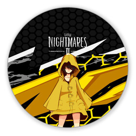 Коврик для мышки круглый с принтом Little Nightmares 2 в городе Новоалтайск, резина и полиэстер | круглая форма, изображение наносится на всю лицевую часть | Тематика изображения на принте: little nightmares | игра | страшилка | страшная игра | ужас | хоррор